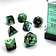 Chessex 7 dobbelstenen, Polyhedral, Gemini, zwart-groen/goud - Celtic Webmerchant