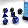 Chessex Polyhedral 7 Dice Set, Gemini, Black-Blue / Gold - Celtic Webmerchant