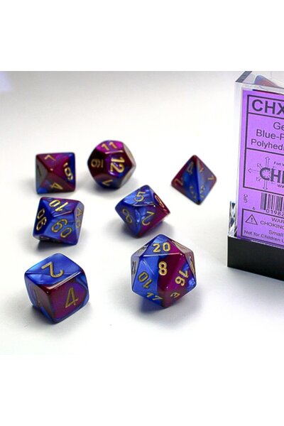 Polihedral 7 Zestaw kości, Gemini, niebieski-fioletowy /złoty - Celtic Webmerchant