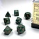 Chessex Polyhedral 7 tärningar, ogenomskinlig, dammig grön /guld - Celtic Webmerchant