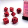Chessex 7 dobbelstenen, Polyhedral, Opaque, rood/zwart - Celtic Webmerchant