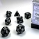 Chessex Polyhedral 7 dice set, Opaque, black/white - Celtic Webmerchant