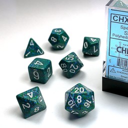 Polyhedral 7 dice set, Speckled, Sea - Celtic Webmerchant