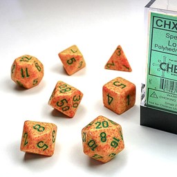 Polyhedral 7 dice set, Speckled, Lotus - Celtic Webmerchant