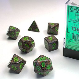 7 dobbelstenen, Polyhedral, Speckled, Earth - Celtic Webmerchant