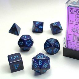 Polyhedral 7 dice set, Speckled, Cobalt - Celtic Webmerchant