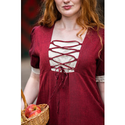 Medieval summer dress Denise, red-naturel - Celtic Webmerchant