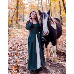 Medieval dress Larina, green-naturel - Celtic Webmerchant