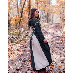 Medieval dress Larina, green-naturel - Celtic Webmerchant