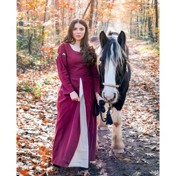 Vestido medieval Larina, rojo natural - Celtic Webmerchant