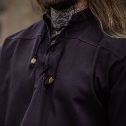 Medieval shirt with short sleeves, brown - Celtic Webmerchant