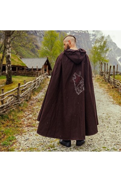 Viking cloak Fenrir, brown - Celtic Webmerchant