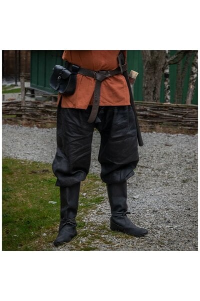 Linen Viking Trousers Odin, black - Celtic Webmerchant