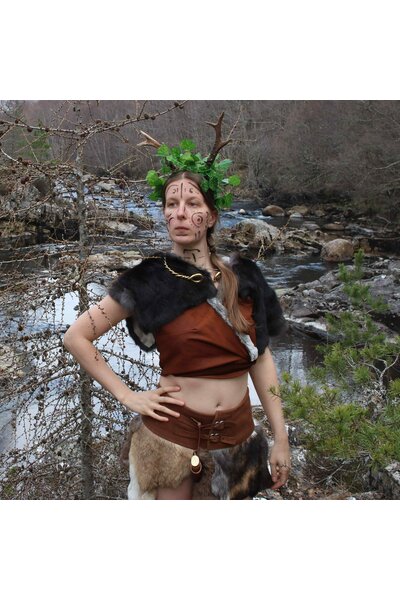 Leather top Jetta, dark brown - Celtic Webmerchant