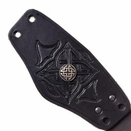 Bracelet en cuir celtique, noir - Celtic Webmerchant