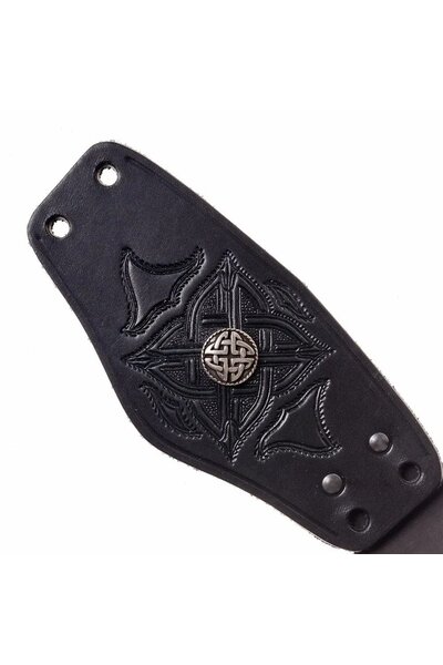 Keltische leren armband, zwart - Celtic Webmerchant