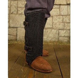 Chainmail leg protector Connor, black - Celtic Webmerchant