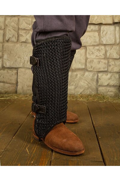 Protège-jambes en cotte de mailles Connor, noir - Celtic Webmerchant