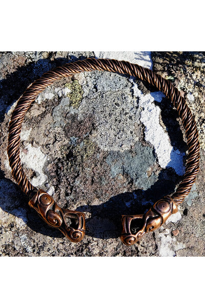 Viking torque met draken, koper - Celtic Webmerchant