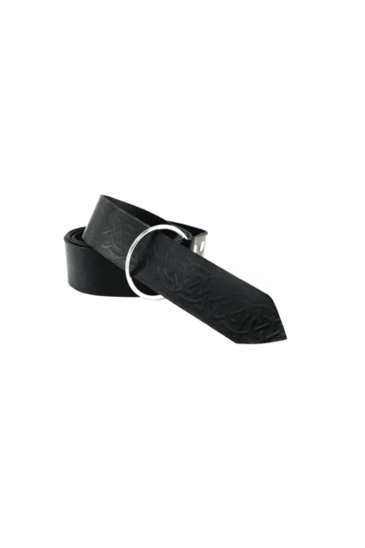 Keltische riem met ringsluiting,zwart - Celtic Webmerchant