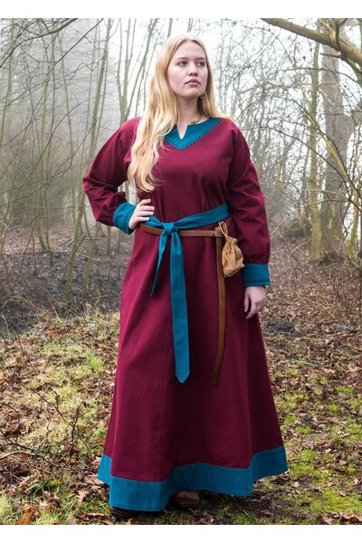 Viking dress Helga, red-blue - Celtic Webmerchant
