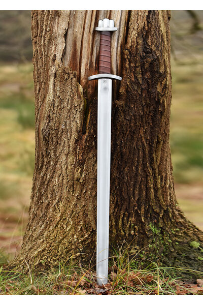 Viking zwaard met gelobde pommel battle-ready, lang - Celtic Webmerchant