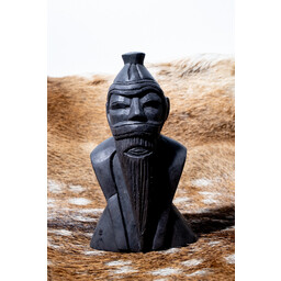 Wood carving Viking god Freyr, black - Celtic Webmerchant