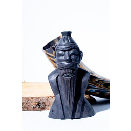 Tallado en madera dios vikingo Freyr, negro - Celtic Webmerchant