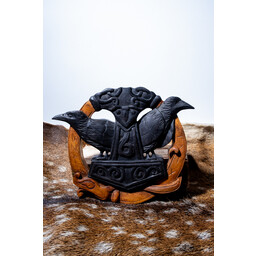 Sculpture sur bois de Hugin, Munin et du marteau de Thor - Celtic Webmerchant