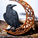 Tallado en madera de Hugin, el cuervo de Odín - Celtic Webmerchant