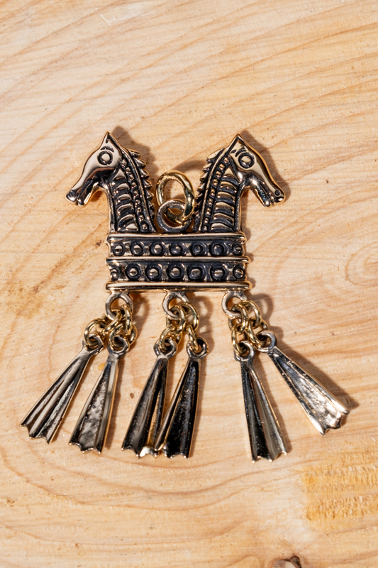 Viking horse pendant, bronze - CelticWebMerchant.com