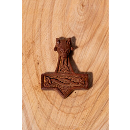 Pendentif en bois Marteau de Thor avec tête de bélier - Celtic Webmerchant