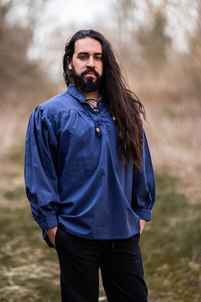 Chemise médiévale, bleue - Celtic Webmerchant