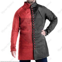 Gambeson du 14e-15e siècle, rouge-noir - Celtic Webmerchant