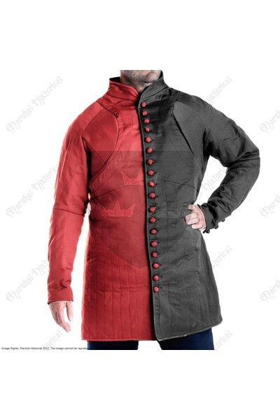 Gambeson du 14e-15e siècle, rouge-noir - Celtic Webmerchant