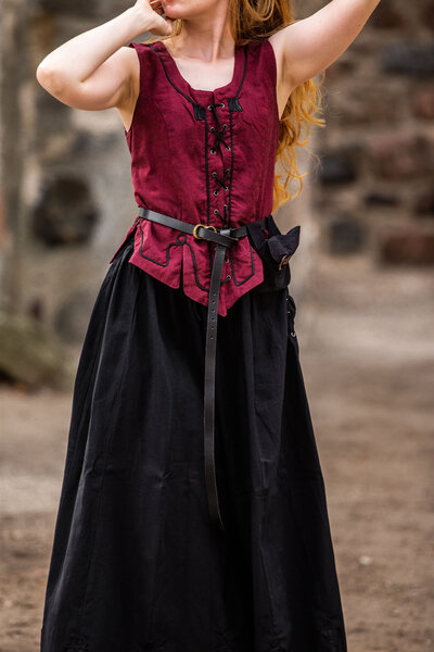 Schwarzer Ledergürtel 2 cm - Celtic Webmerchant