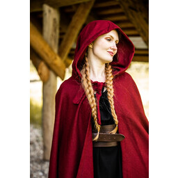 Medieval cloak with hood, red - Celtic Webmerchant