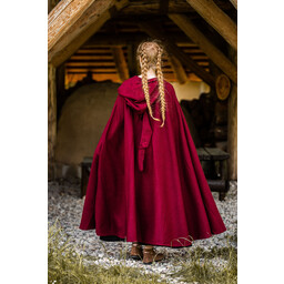 Middeleeuwse mantel met kap, rood - Celtic Webmerchant