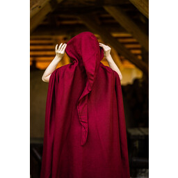 Medieval cloak with hood, red - Celtic Webmerchant