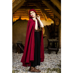 Medieval cloak with hood, red - Celtic Webmerchant