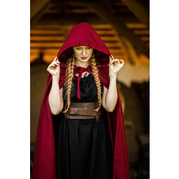 Medieval kappe med hætte, rød - Celtic Webmerchant