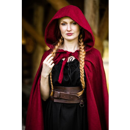 Manto medieval con capucha, rojo. - Celtic Webmerchant