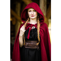 Medieval cloak with hood, red - Celtic Webmerchant