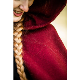 Medieval cloak with hood, red - Celtic Webmerchant