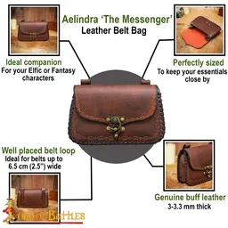 Sorcerer leather bag, brown - Celtic Webmerchant