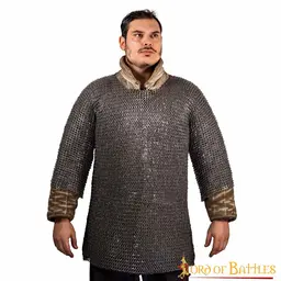 Hauberk in maglia a maglia, anelli piatti misti, rivetti rotondi, 9mm - Celtic Webmerchant