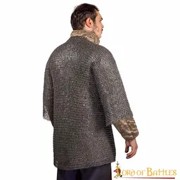 Hauberk in maglia a maglia, anelli piatti misti, rivetti rotondi, 9mm - Celtic Webmerchant