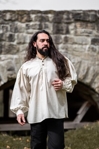 Button shirt, cream - Celtic Webmerchant