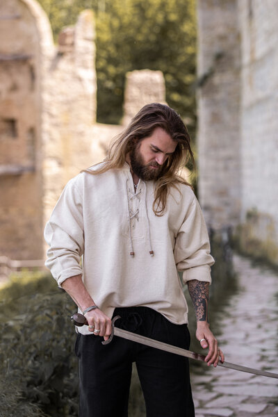 Chemise en coton épais, crème - Celtic Webmerchant