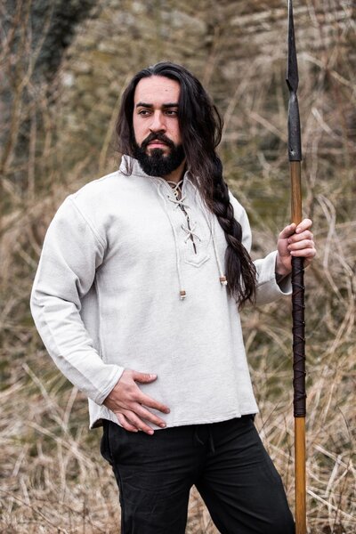 Dickes Baumwollhemd, grau - Celtic Webmerchant